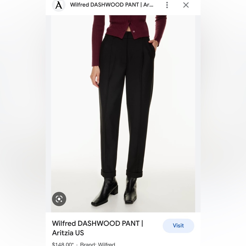 Aritzia Dashwood Pants in Black.